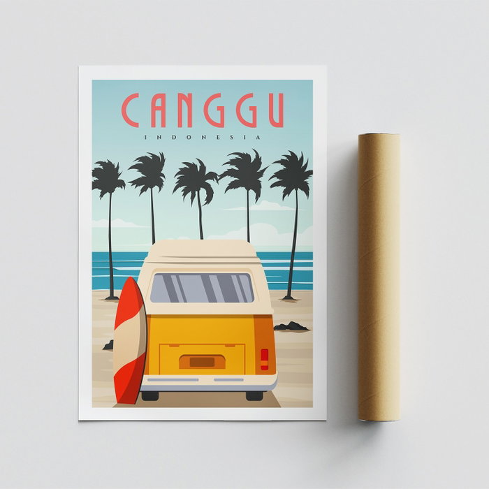 Wallity Póster A4 Canggu - 1991, 100% Satinado Mate, 21 x 29.7 cm